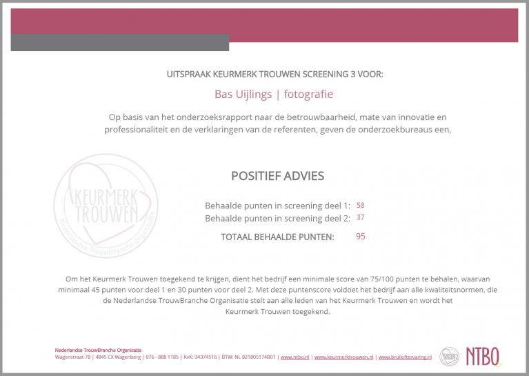 Keurmerk Trouwen van NTBO